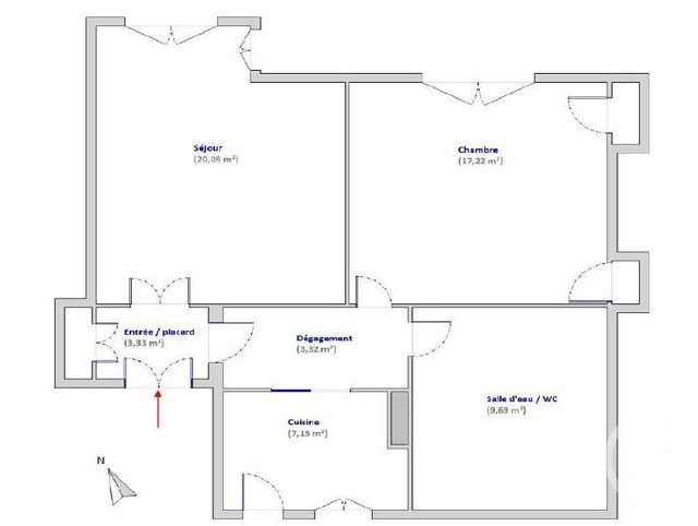 Appartement F2 à vendre - 2 pièces - 60.78 m2 - PARIS - 75015 - ILE-DE-FRANCE - Century 21 Montparnasse Pasteur