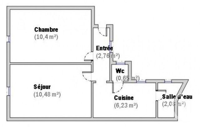 Appartement T2 à vendre - 2 pièces - 31.84 m2 - PARIS - 75015 - ILE-DE-FRANCE - Century 21 Montparnasse Pasteur