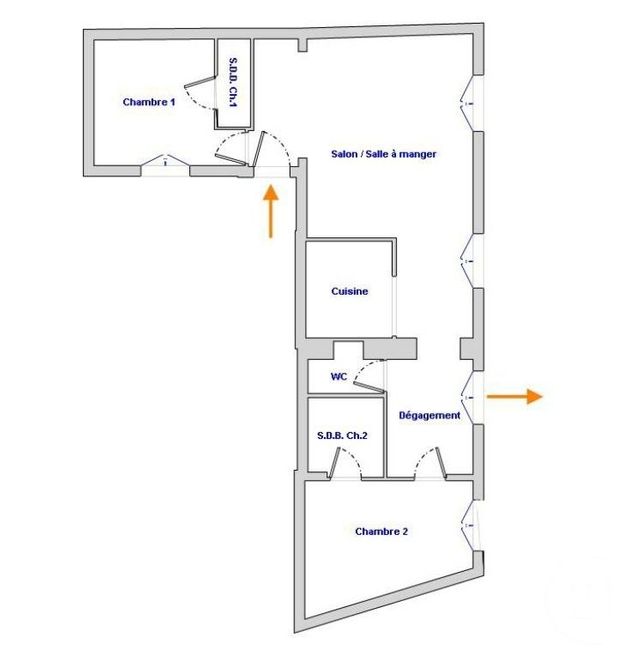 Appartement F3 à vendre - 3 pièces - 63.36 m2 - PARIS - 75006 - ILE-DE-FRANCE - Century 21 Montparnasse Pasteur